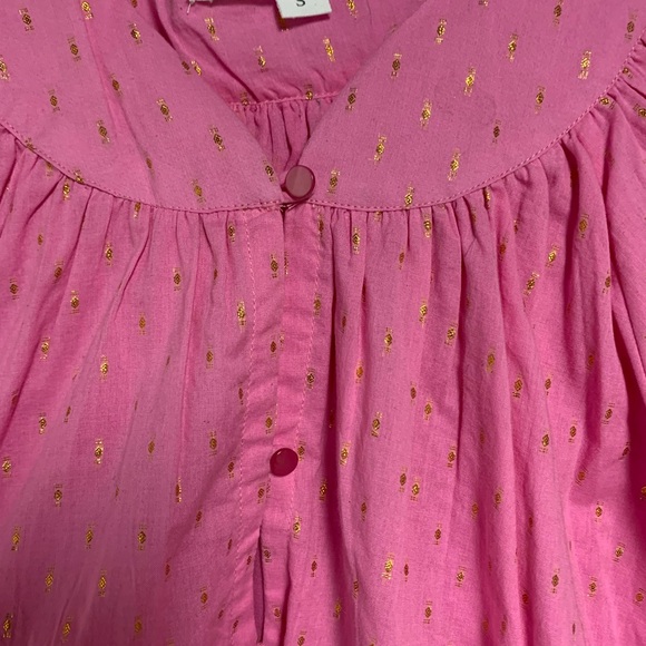 Emerson Fry India Collection Olympia Pink Metallic Gold Top Size S 42” - Picture 5 of 7